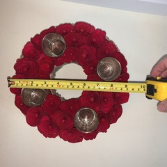 Wood Birch Roses Candle Ring with tea lights Wedding Centerpieces Decorations