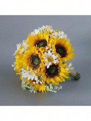Sunflower Wedding Bouquet Bride Bridesmaid Artificial Flowers
