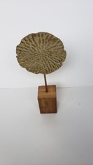 Hobby Lobby Metallic Round Leaf Plant with Wooden Base Wood Flower Artificial