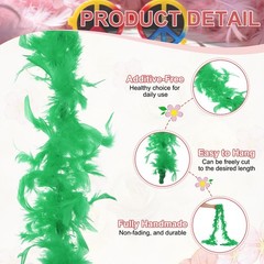 40g 2 Yards Feather Boa, Costume Turkey Chandelle Feathers Boa Grass Green