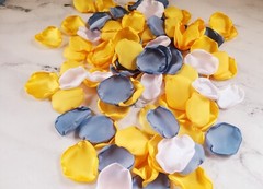 Yellow Rose Petals Dusty Blue Flower Petals Wedding Decor I Do Proposal Box