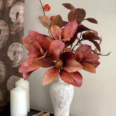 Pack of 4 – Faux Magnolia 32 Inch Long Artificial Magnolia Leaves Branches Fall.