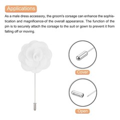 12Pcs Rose Boutonniere Pins Groom Wedding Boutonnieres for Men