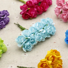 144PCS 1.5 Cm Artificial Mini Paper Rose Bouquet for Scrapbooking for Wedding Pa