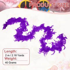 40g 2 Yards Feather Boa, Costume Turkey Chandelle Feathers Boa Dark Purple