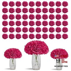 80 PCS Full Hydrangea Flowers Fuchsia Silk Hydrangea Small 80pcs Fuchcia