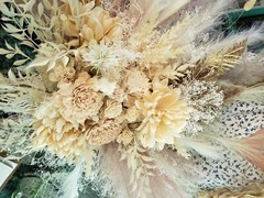 Dusty Rose Pampas Grass bouquet / Large bouquet / Natural Toffee wedding/ Muted