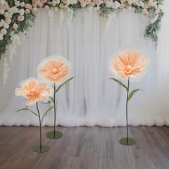 Fake Flowers 3pcs Champagne Wedding Centerpiece Aisle Decor Artificial With Base