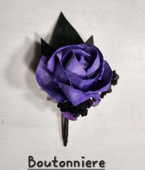 Purple Black Rose Calla Lily Sola Wood Bridal Wedding Bouquet Accessories