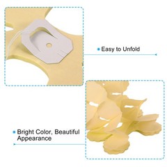 6Pcs 9.8ft Four-Leaf Paper Flower Garland Hanging Streamers Beige