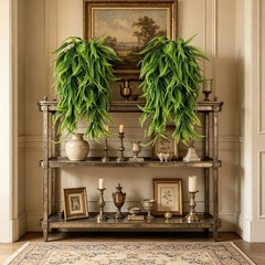 2Pc Artificial Hanging Plant Flower Fake Fern Garland Outdoor Home Wedding Decor