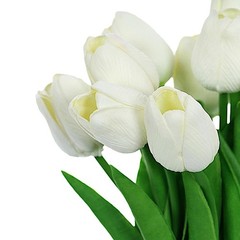 10 WHITE 13″ FOAM TULIPS FLOWERS Single Stem Wedding Bouquets Home Centerpieces