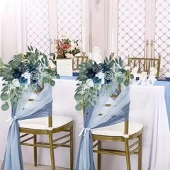 Artificial Wedding Arch Flowers Kit Boho Dusty Rose Blue Eucalyptus Garland
