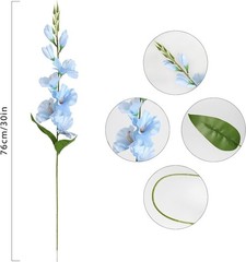 10PCS Gladiolus Artificial Flowers Baby Blue Artificial Flowers Light Blue