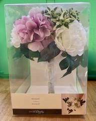 Artificial Wedding Bouquet With White Peonies and Pink Hydrangeas Flowers