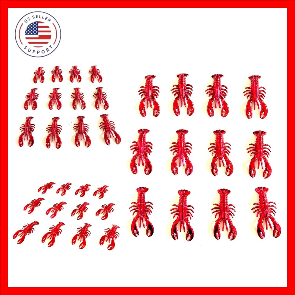 24 Pcs Mini Crawfish Lobsters Boil Party Supplies Red Lobsters Crawfish Seafo…