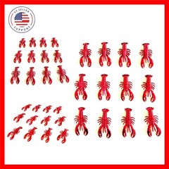 24 Pcs Mini Crawfish Lobsters Boil Party Supplies Red Lobsters Crawfish Seafo…