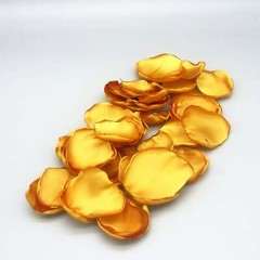 50 Red & Gold Satin Flower Petals For Wedding Decor