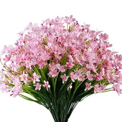 10 Bundles Artificial Daffodils Flowers, Fake Greenery UV Resistant No Fade F…