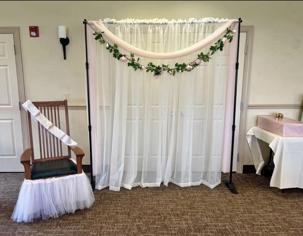 Bridal Shower Wedding Baby Shower Selfie Station Backdrop Curtains Swag Floral