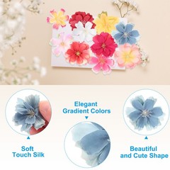 100Pcs Fake Silk Flower Heads, Artificial Cherry Blossom Wedding, Blue