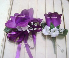 Purple~Navy~Red~Ivory~Maroon~White~Rose Pin Corsage~Pin Boutonniere~wedding~Prom