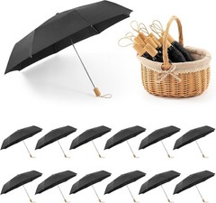 Wedding Umbrellas 21 Inch Black Pack of 12 Foldable Waterproof Windproof Stylish