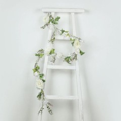 WHITE 6 ft Artificial Rose Peony Flower Garland Wedding Party Event Decorations
