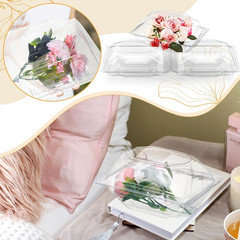 60 Pack Clear Plastic Flower Box for Corsage, Boutonniere, Rose, Orchid Prom Wed