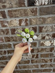 Handmade Pipecleaner Wedding Bouquet & Buttonhole – Lily of the Valley Set