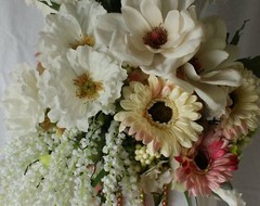 Peach Pink Garden Boho Silk Wedding Bouquet