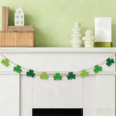 4.5 FT St.Patrick’s Day Shamrock Garland for Decorations, St.patrick.retro