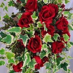 Roses and Ivy Garden Silk Wedding Bouquet