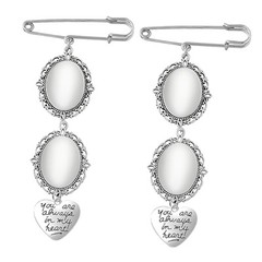 2Pcs Bouquet Bridal Charms Brooch Wedding Bouquet Photo Charms Memorial Photo