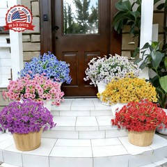 20 Bundles Artificial Flowers for Outdoors, UV Resistant Fake Realistic Flowers