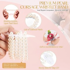 Customizable Pearl Wrist Corsage Bracelets – Perfect for Weddings & Graduations