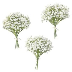 18pcs Artificial Babys Breath Gypsophila Greenery Sprays, Real Touch White