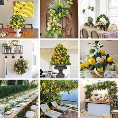 3 Strands Lemon Artificial Vines, 71″ Lemon Silk Vine Garland with Lemon Vine