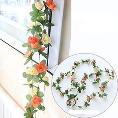 Champagne Orange Silk Flower Garland 5pcs Wedding Party Decoration 41FT New