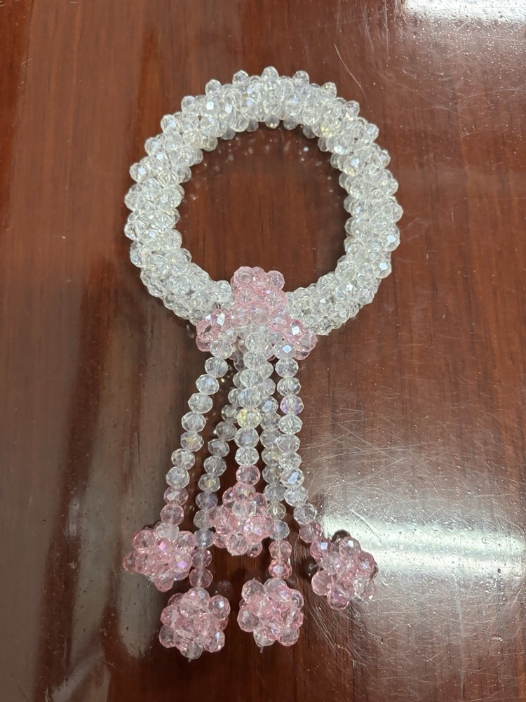 Crystal Pink And White Artificial Flowers Thai Wreath Beauty Home Decor