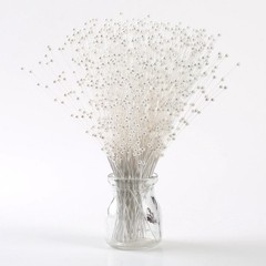 40 Bunch White Ivory Pearl Flower Stem Beads Garland Sprays Bridal Bouquet Wed