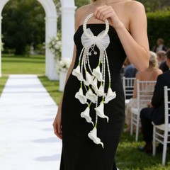 White Calla Lily Hand Arrangement Realistic Look Calla Lily Bridal Arrangement