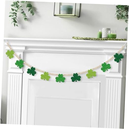 4.5 FT St.Patrick’s Day Shamrock Garland for Decorations, St.patrick.retro