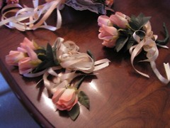 5Pc Wedding Pkg 12″ Bride Bouquet Silk Peach Roses & Lilies 3 Bridesmaid 1groom