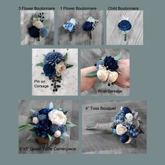 Blue Bridal Cascade Bouquet Sola Wood Wedding Flowers Cascading Bridesmaid Decor