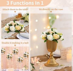 Pcs of 10 Fake Flower Ball Arrangement Bouquet,15 Heads Plastic Roses Peach