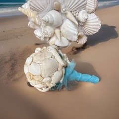 Natural Seashell Wedding Bouquet, Forever Keepsake, Beautiful One Of A Kind