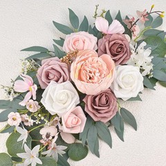 Pink Wedding Arch Floral Swag Set of 2 – Artificial Flower Arrangement for Recep