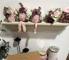 5 Ling’s Moment Artificial Rose Wedding Bouquet Pink Purple White Green