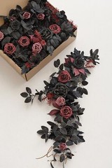 Ling’s Moment 6Pack 2ft Artificial Flowers Garland Black & Burgundy Lantern F…